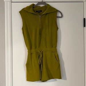 Lime Green Quarter Zip Romper
